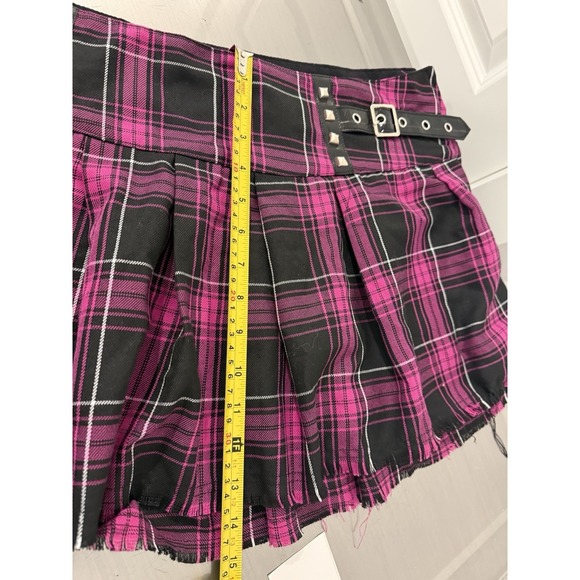 WIDOW - WOMEN'S XXL -PLAID PLEATED TARTAN SKATER SCHOOL LACE SKIRT - Picture 8 of 9